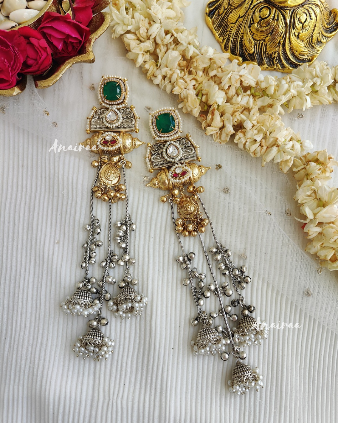 Isha dual tone ghungroo jhumkas