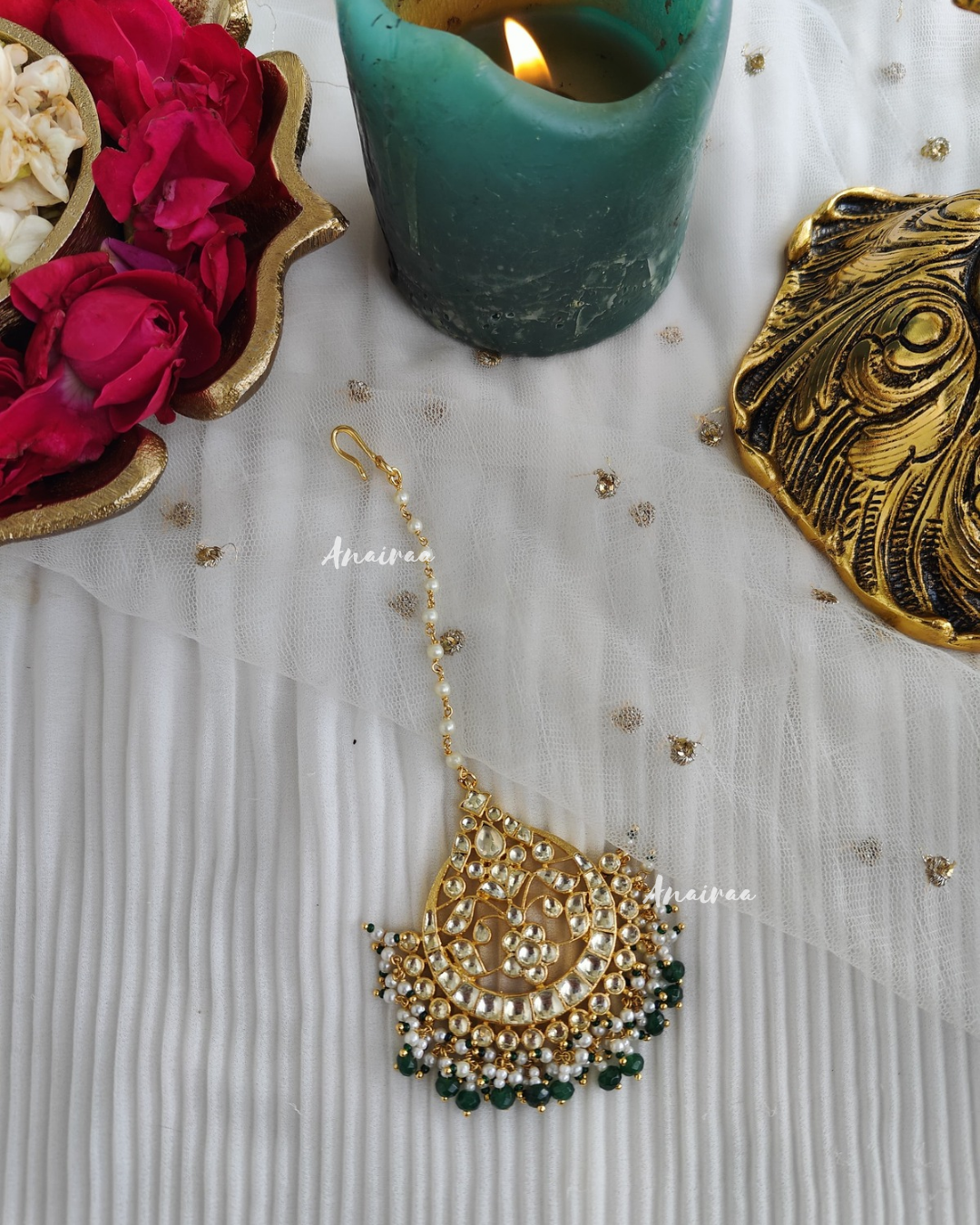 Paachi kundan maangtikka
