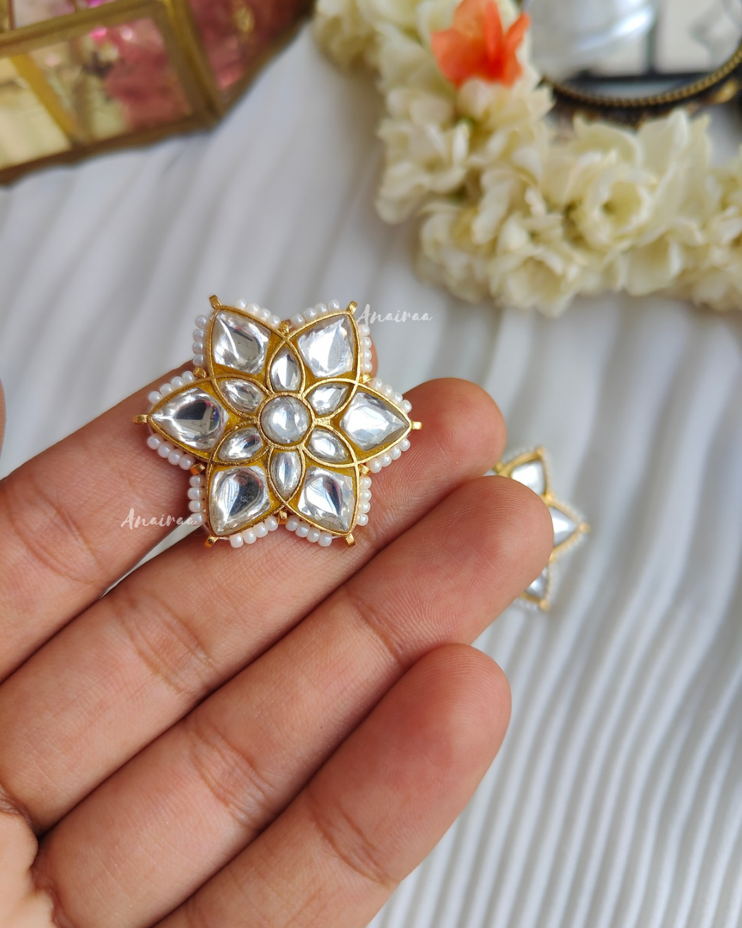 Jadau floral studs