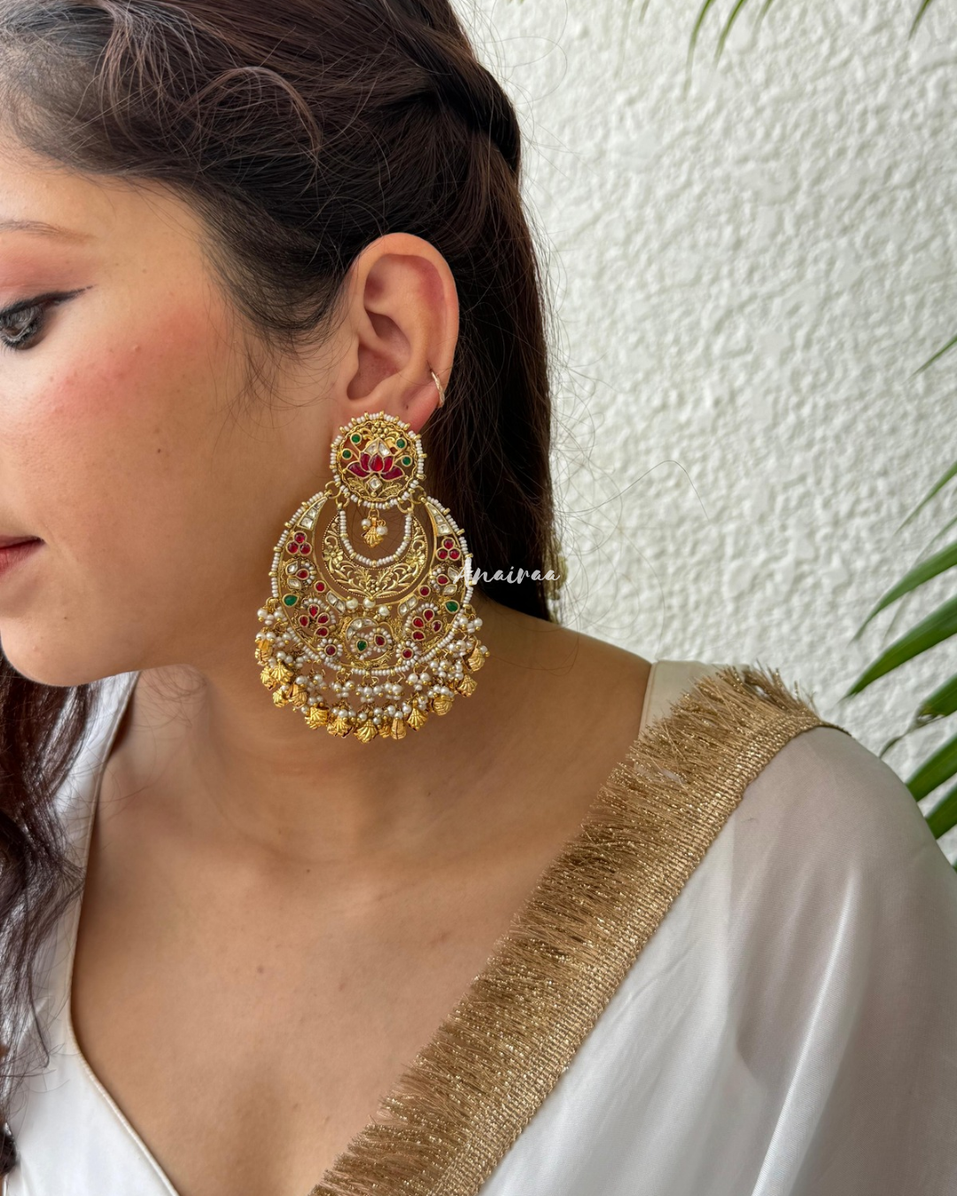 Paachi kundan antique chandbalis