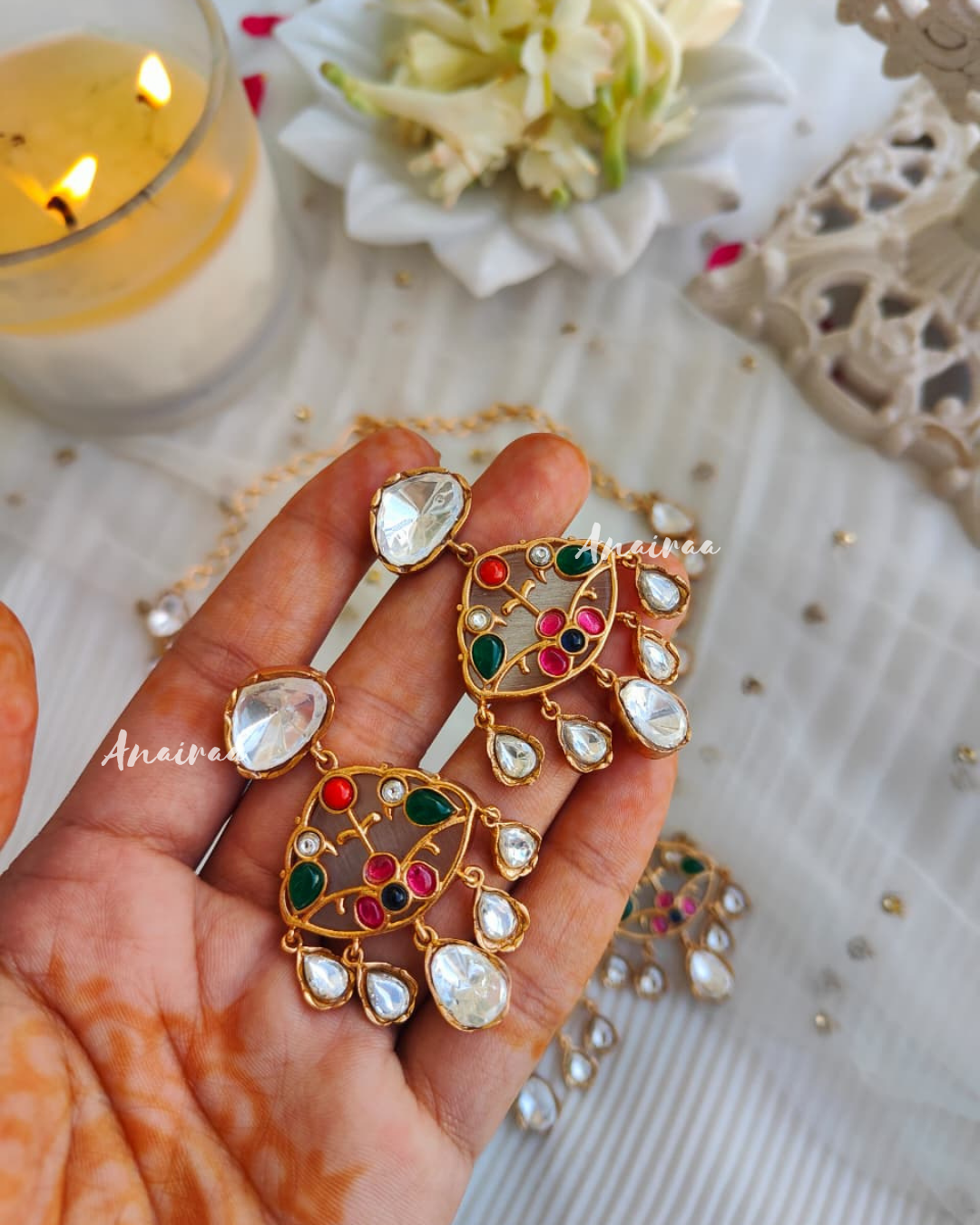 Kadi kundan necklace set