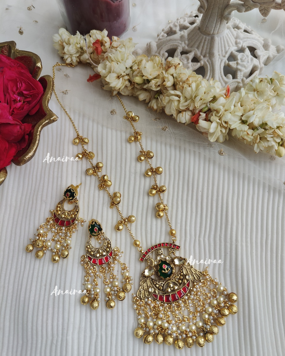 Antique Peacock kundan set