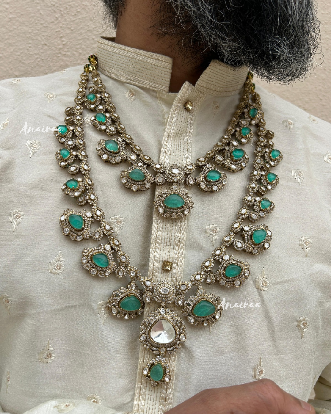Ishaan Khatter inspired 2layer doublet groom necklace