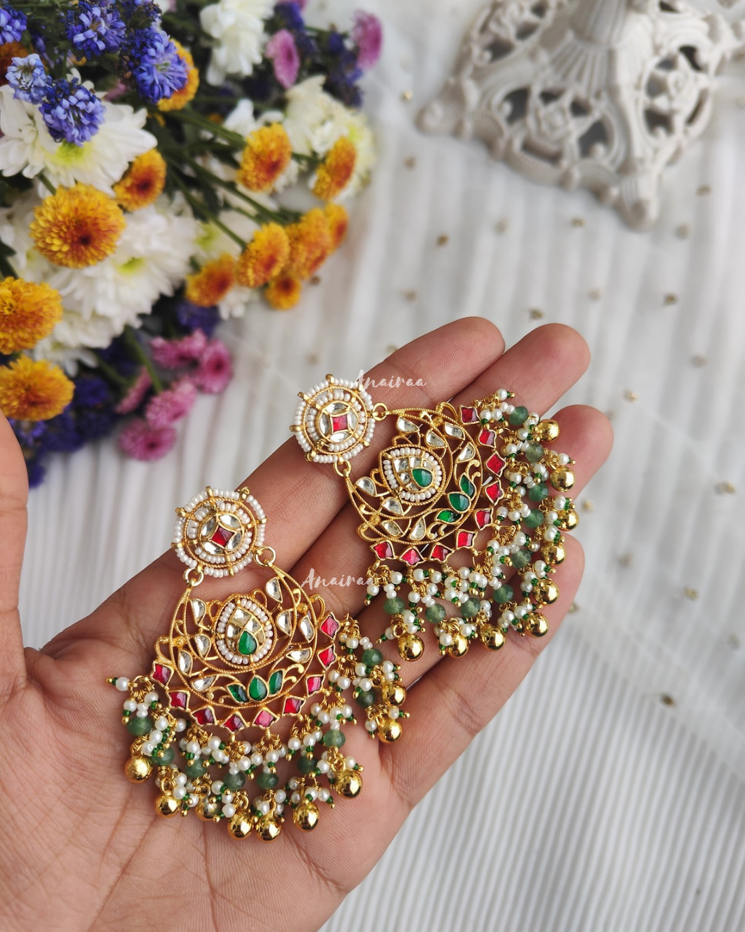 Paachi kundan earrings