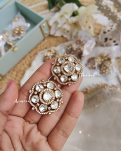 Polki moissanite studs