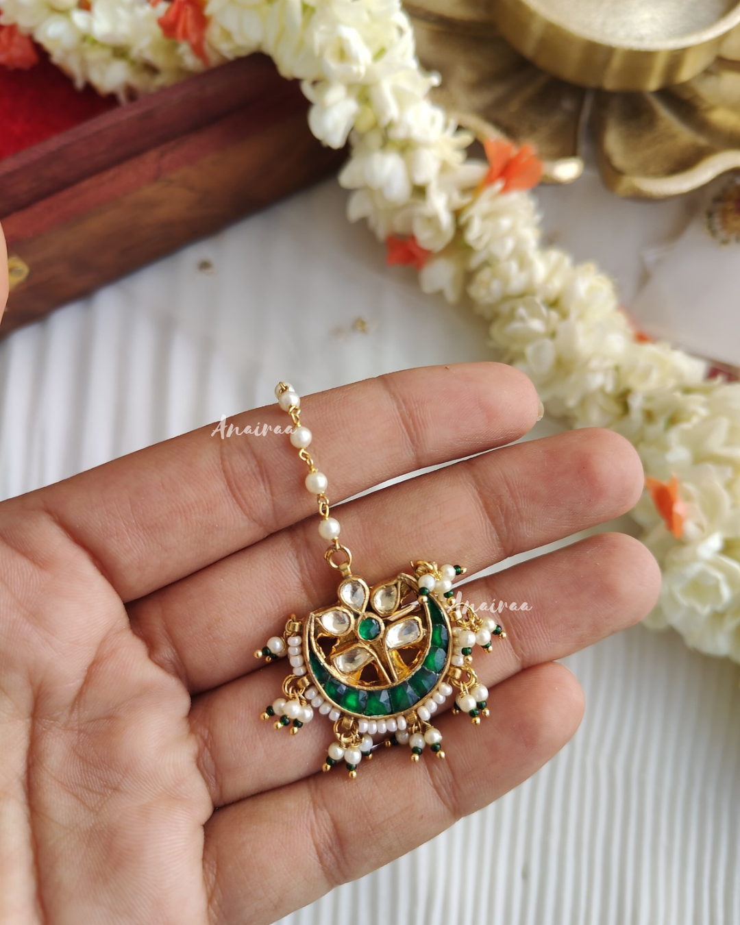 Paachi kundan maangtikka