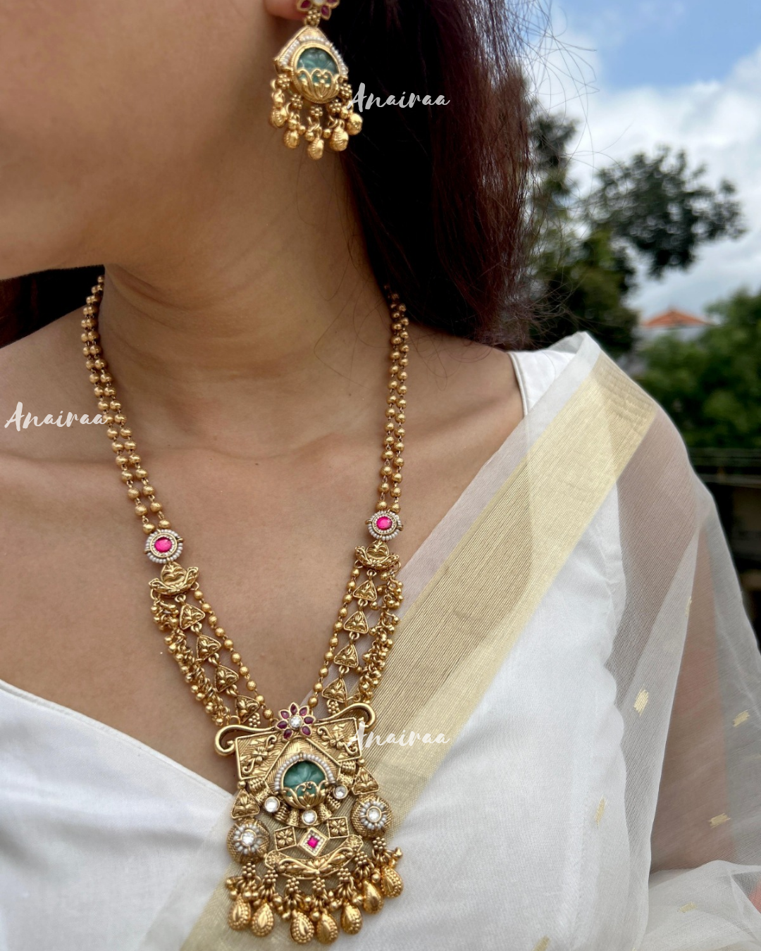 Antique long necklace set