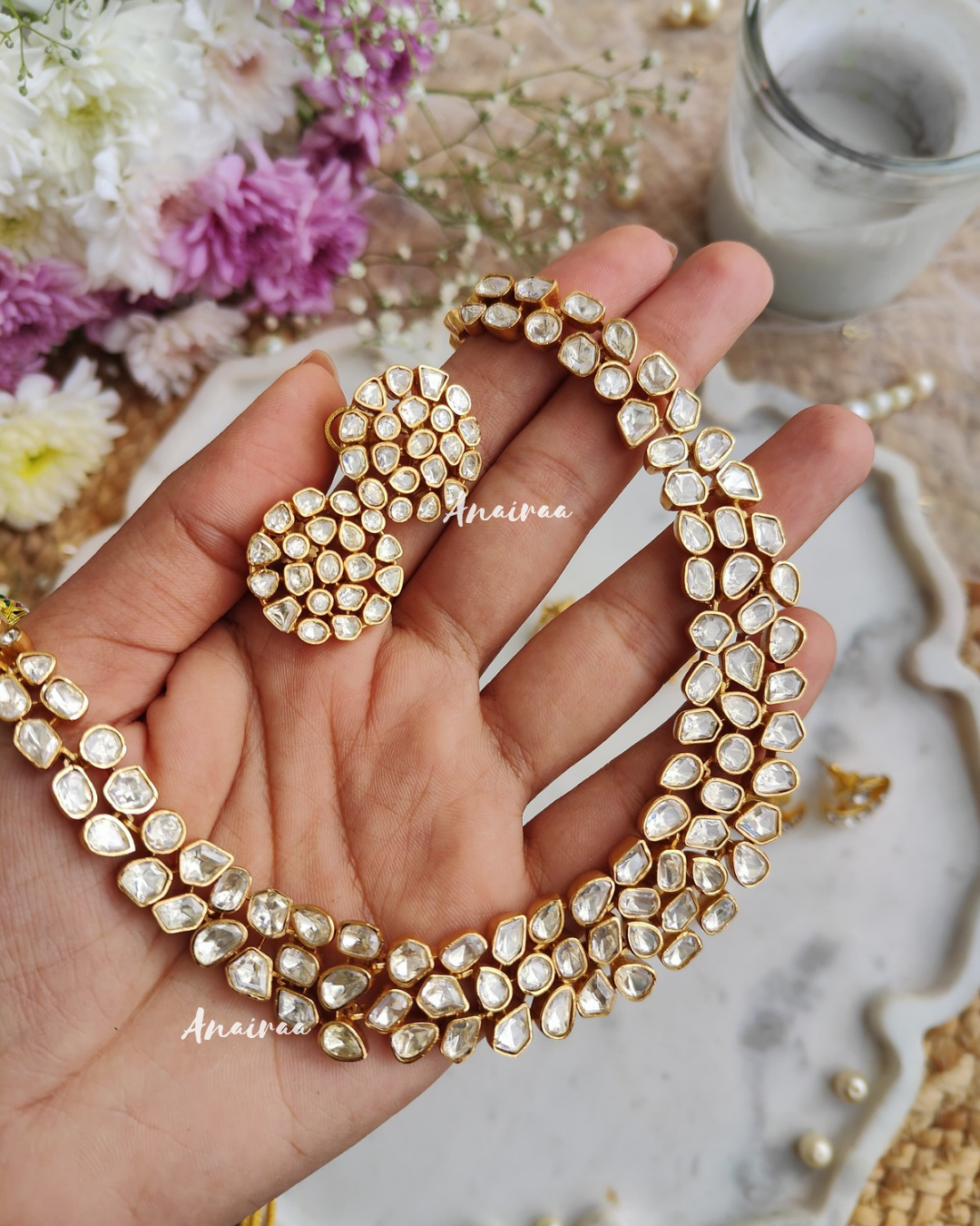 Real moissanite necklace set