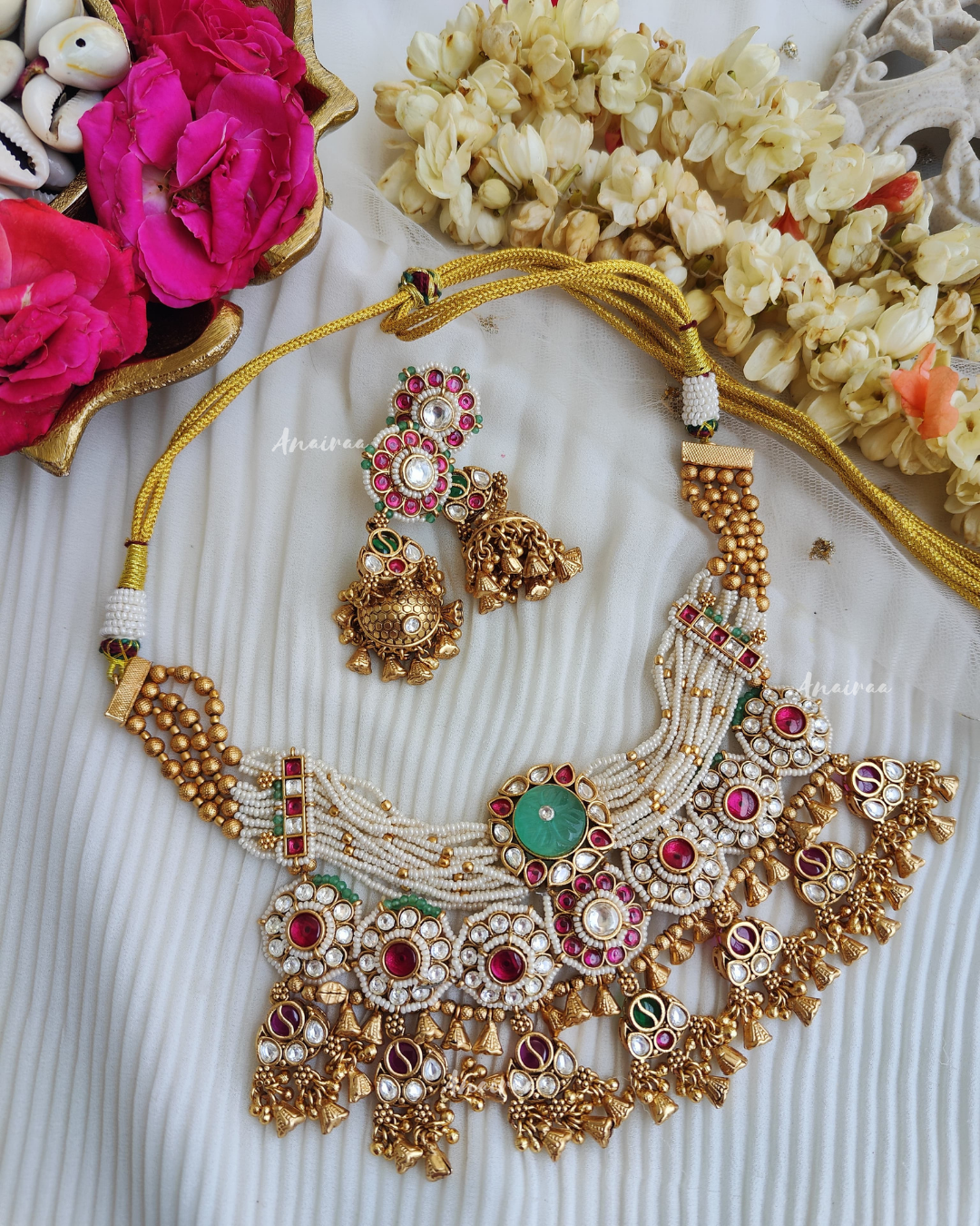 Mint ruby pearl Antique set
