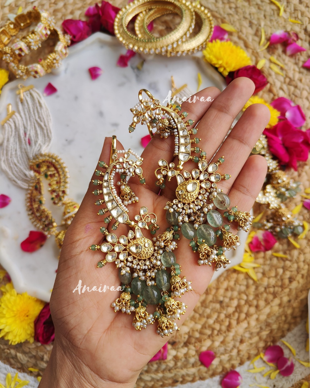 Heritage peacock earcuff