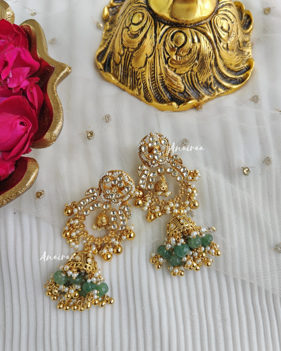 Udita Heritage paachi kundan earrings