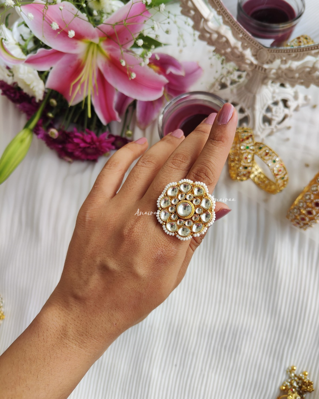Paachi kundan ring