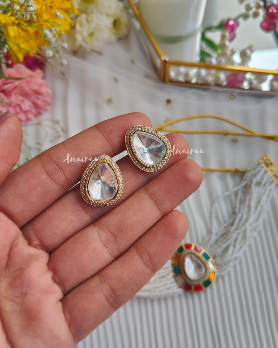 Navratan polki choker set