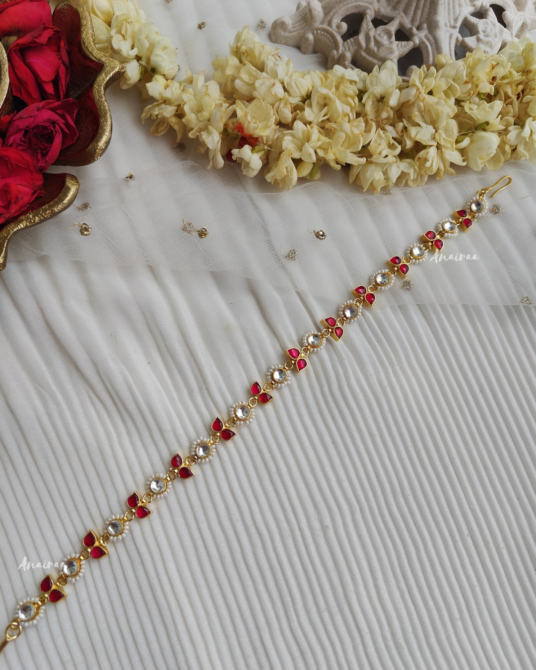 Paachi kundan ruby sheeshpatti