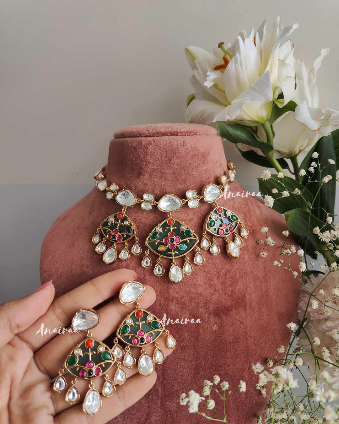 Kadi kundan necklace set