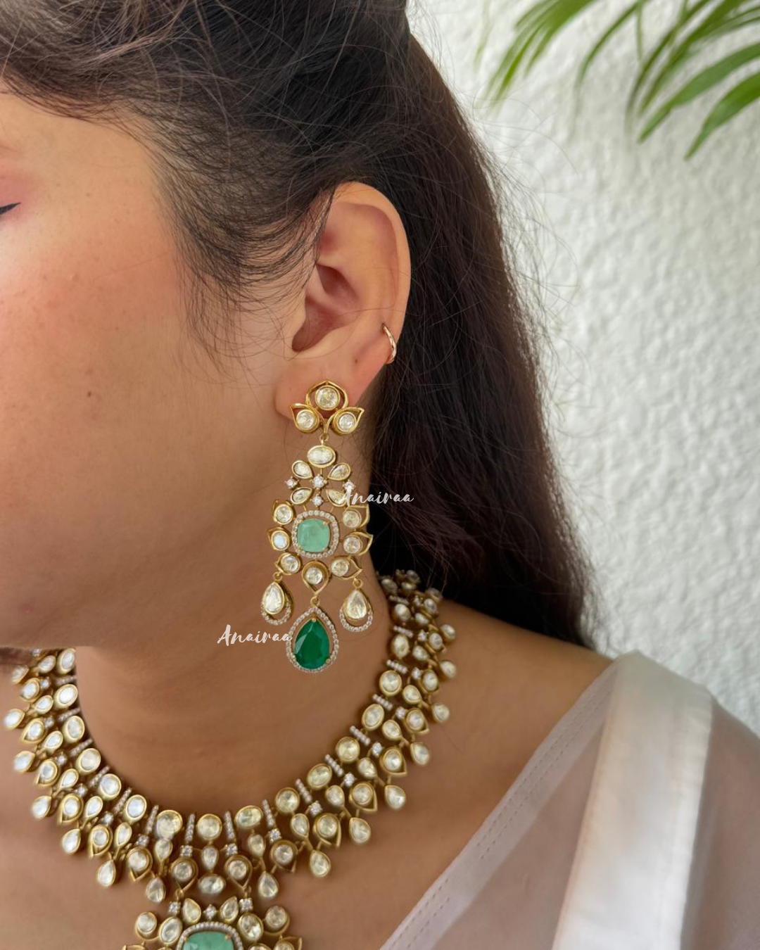 Sneha moissanite necklace set