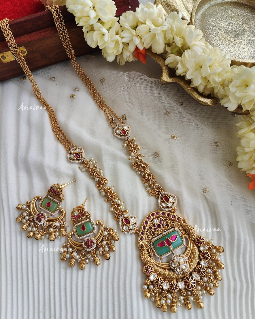 Antique long necklace set