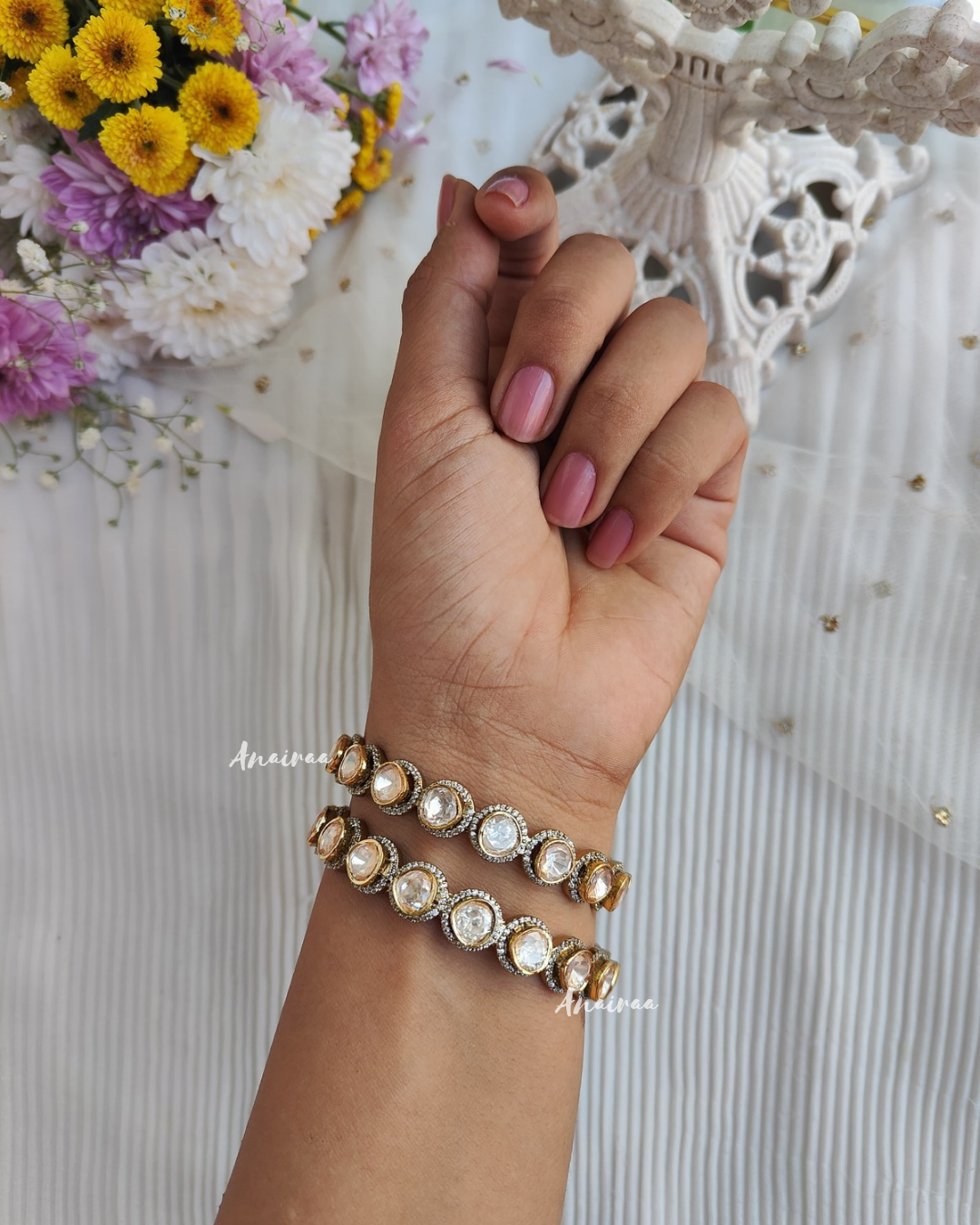 Shayna Moissanite non openable bangles