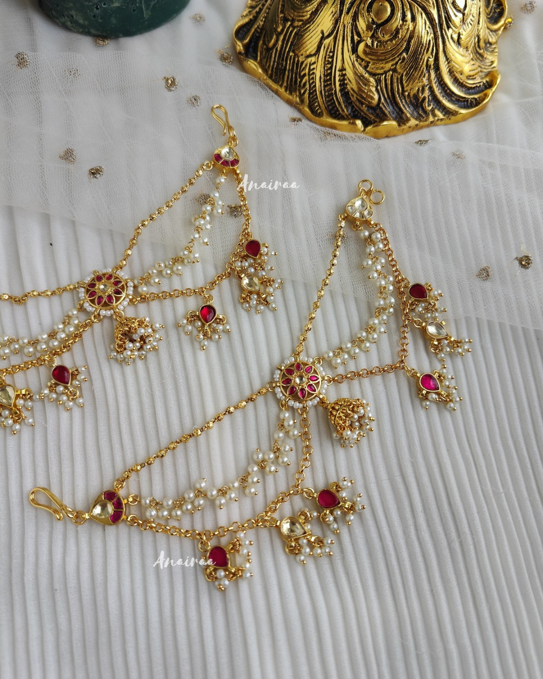 Paachi kundan earchains