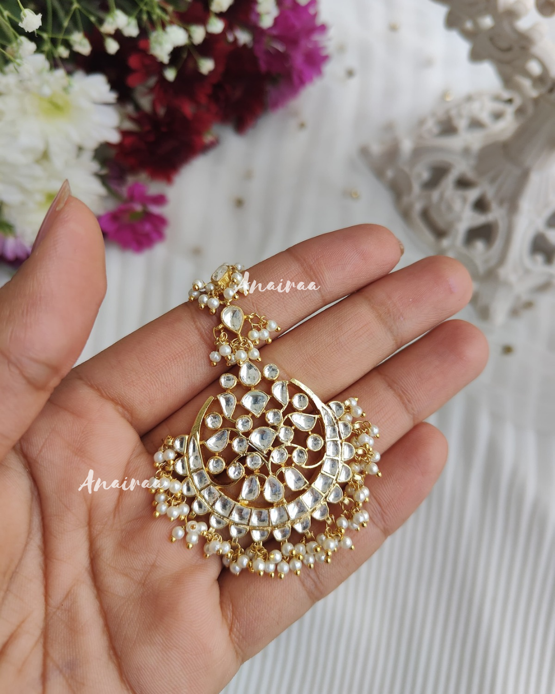 Paachi kundan maangtikka