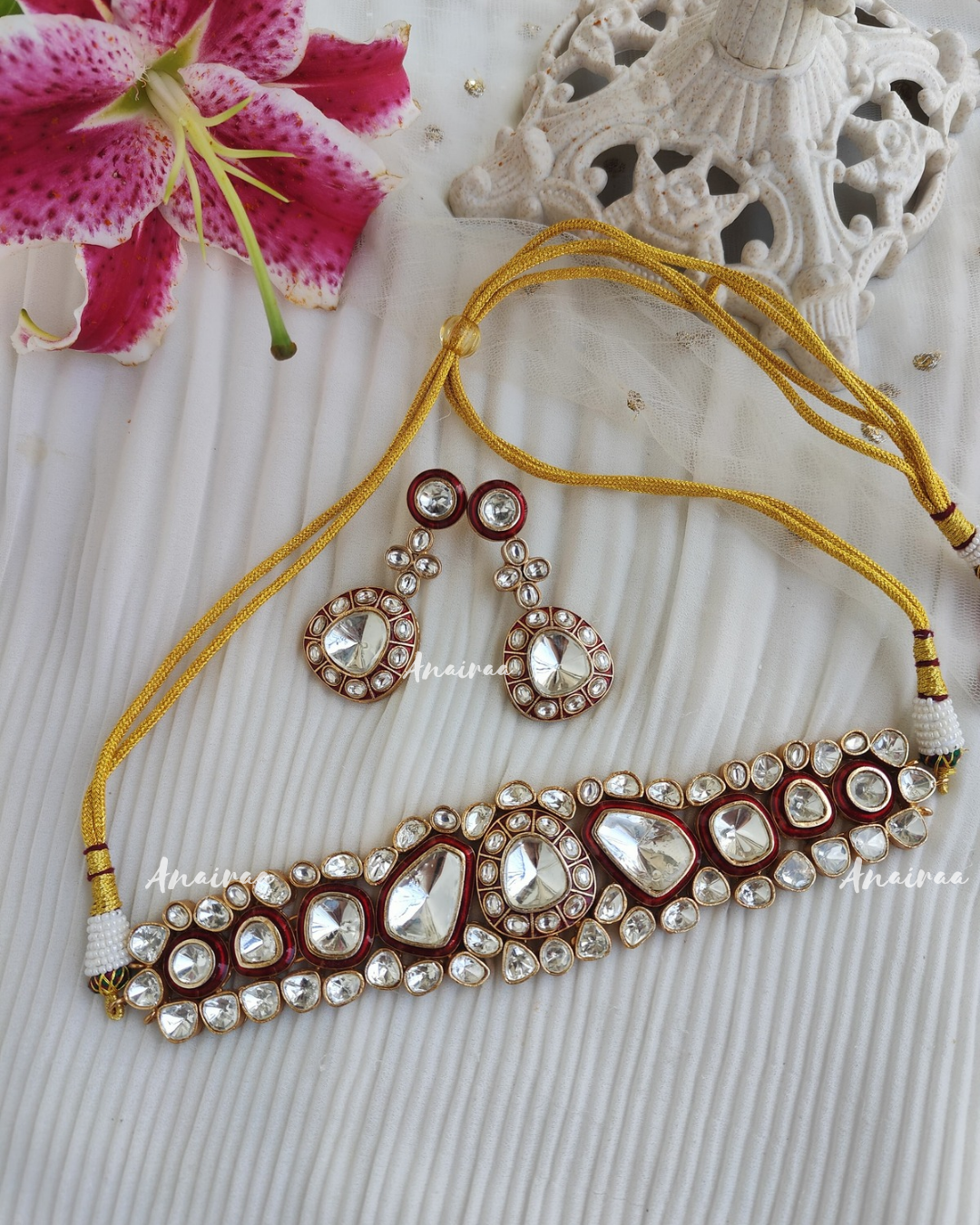 Diya polki choker set