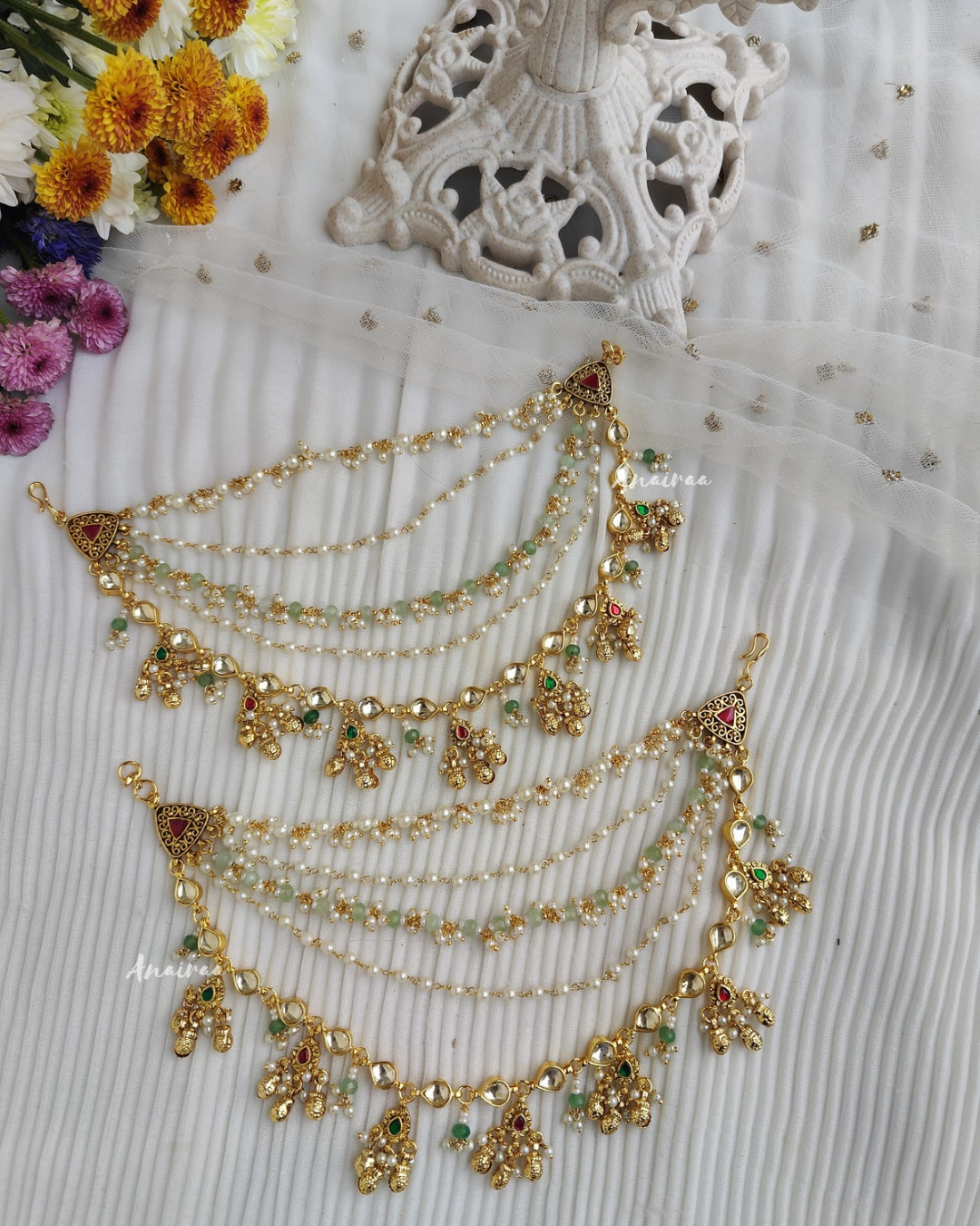 Birdie earcuff jhumkas with earchains