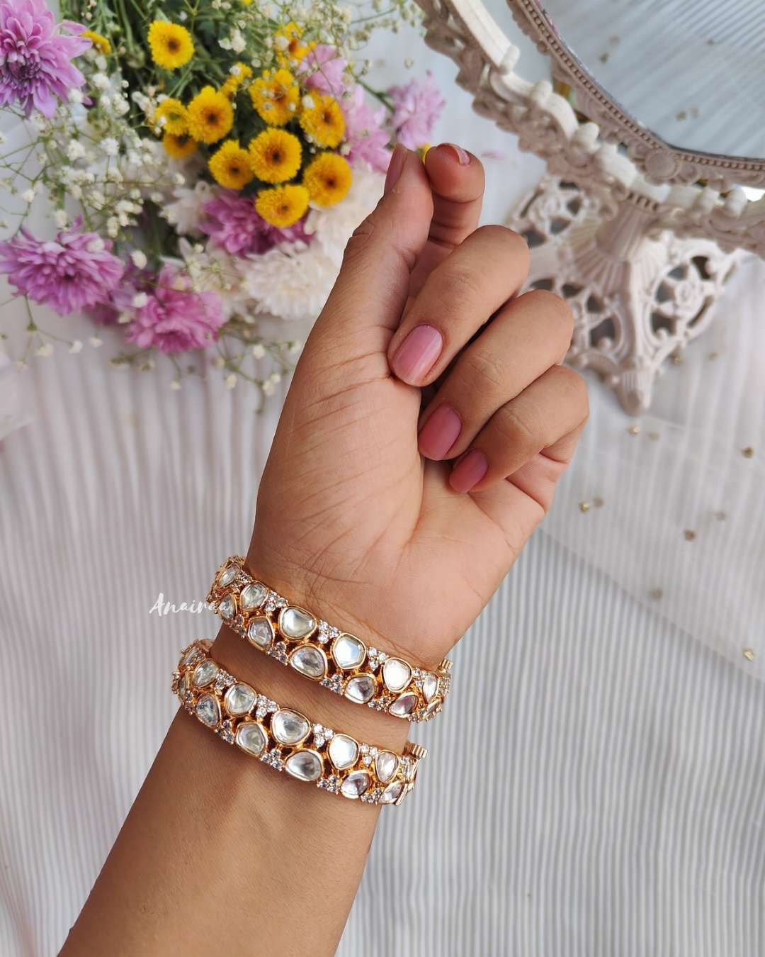 Polki openable bangles