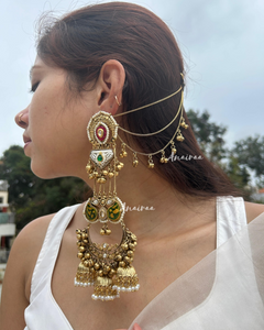 Nilofer Kashmiri ghungroo earrings with earchains