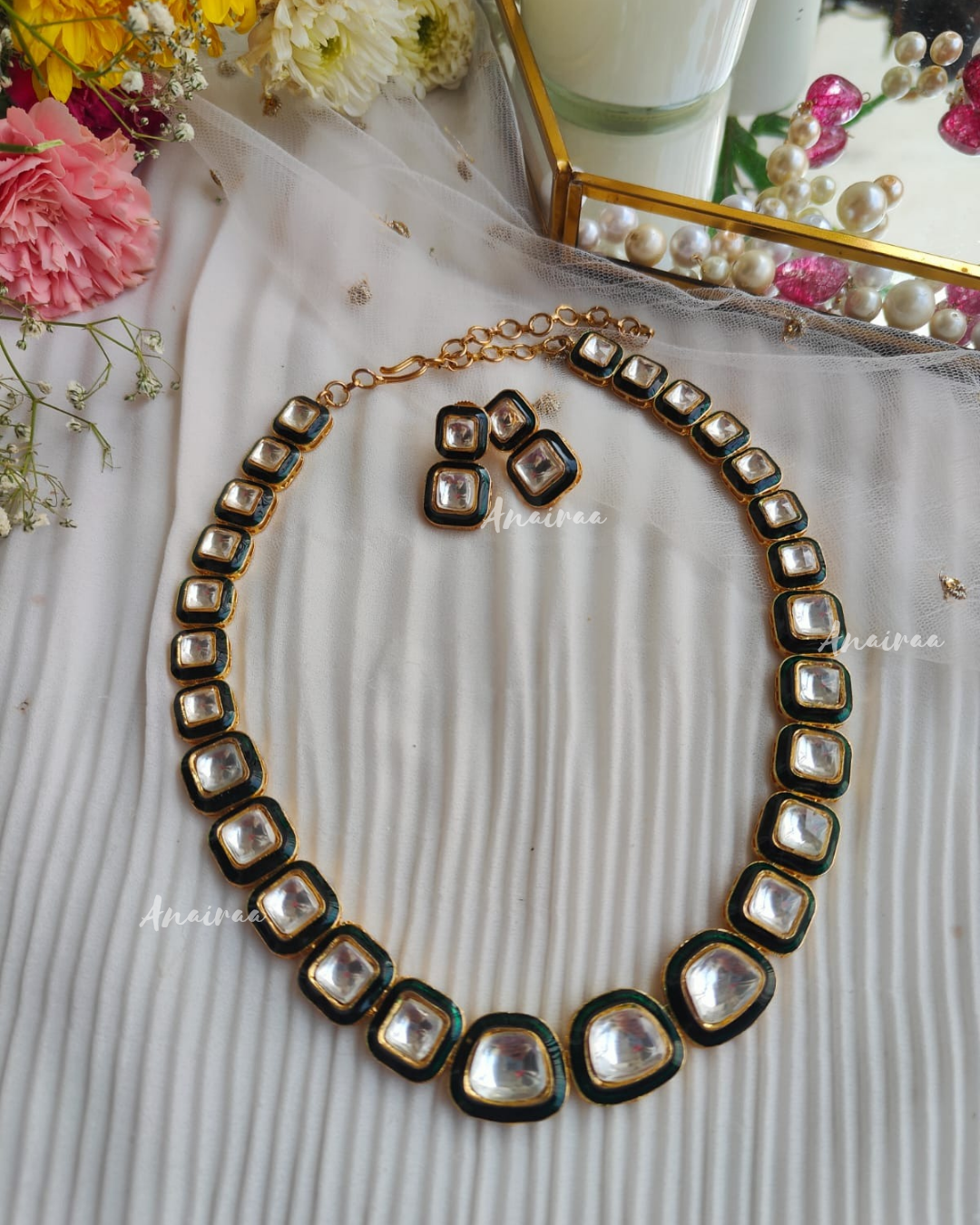 Meena polki necklace set