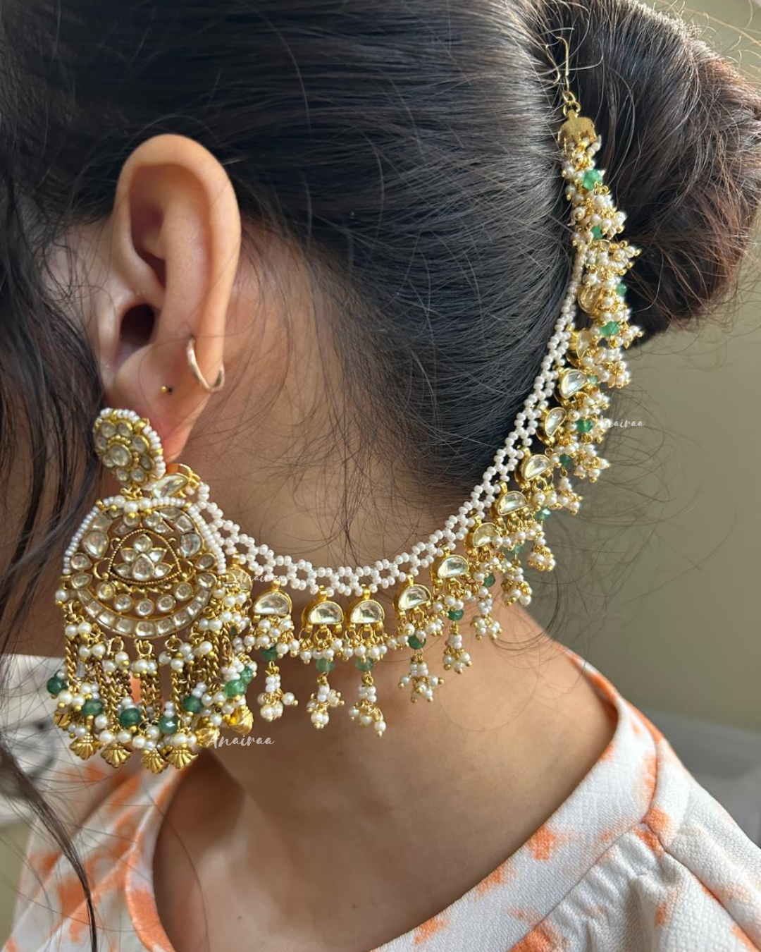 Paachi Kundan antique earrings