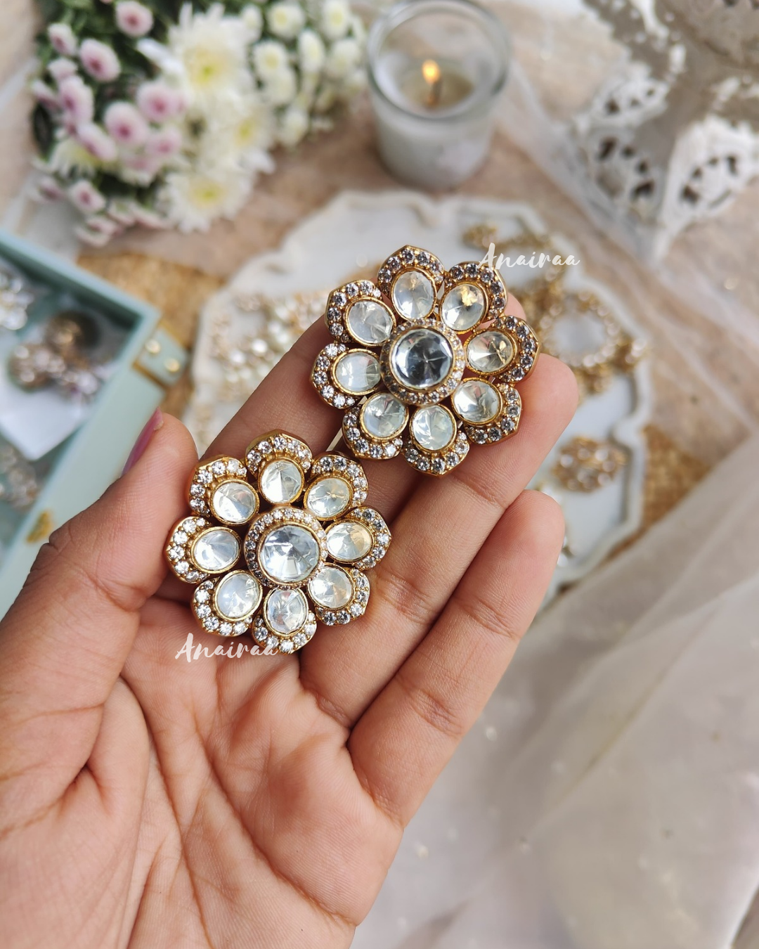Real moissanite over size studs