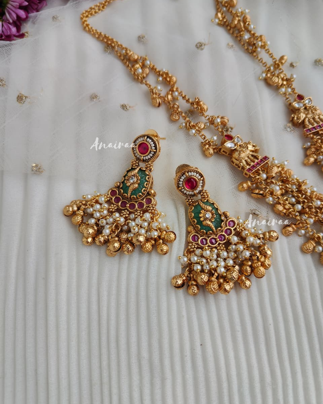 Antique long necklace set