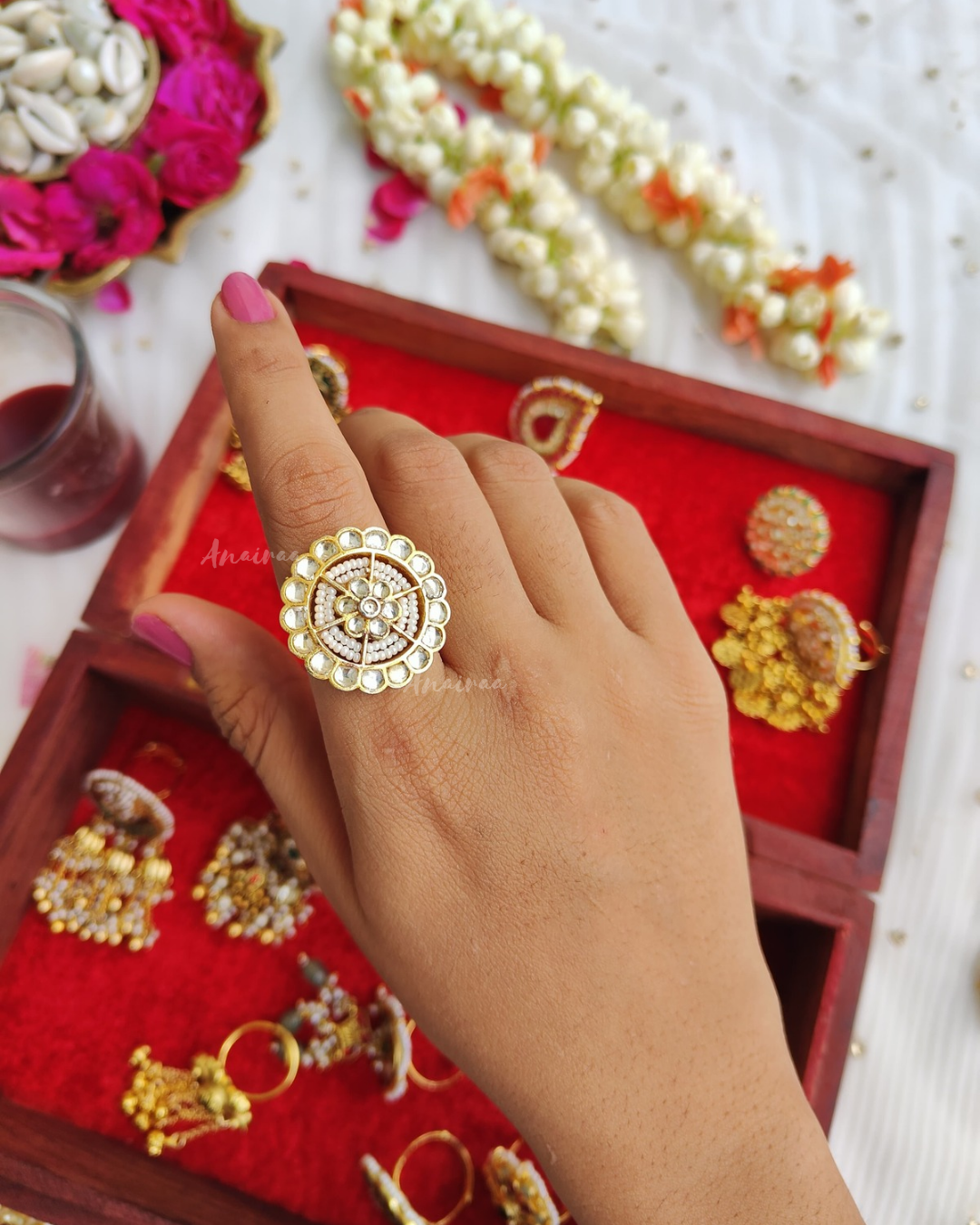Paachi Kundan ring