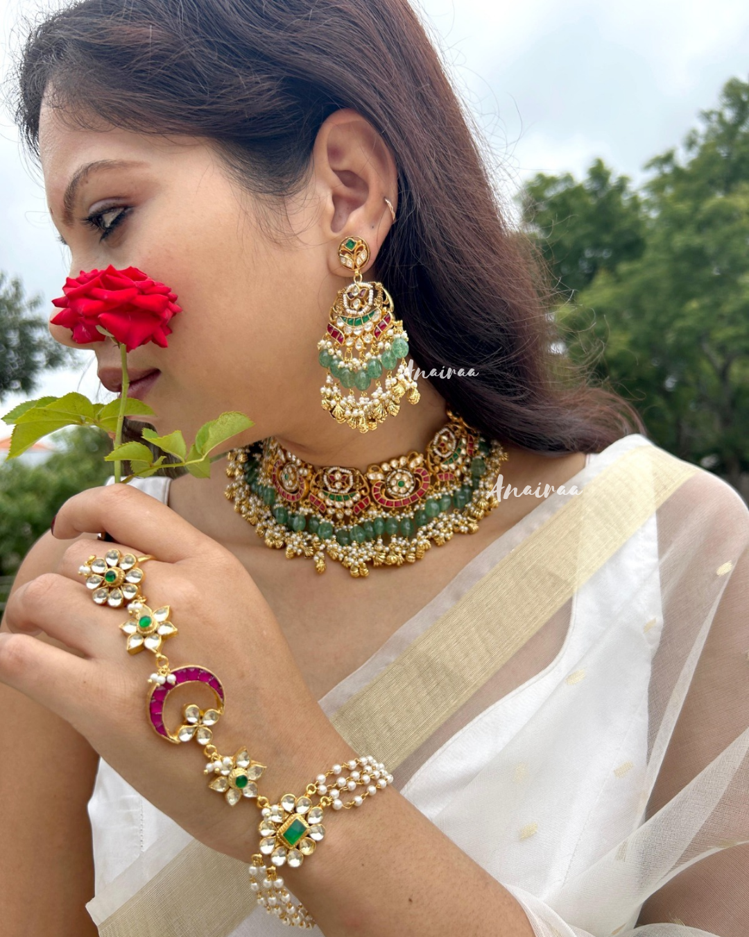 Satarupa kundan choker (only choker and earrings)