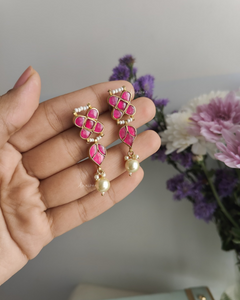Ruby kundan studs