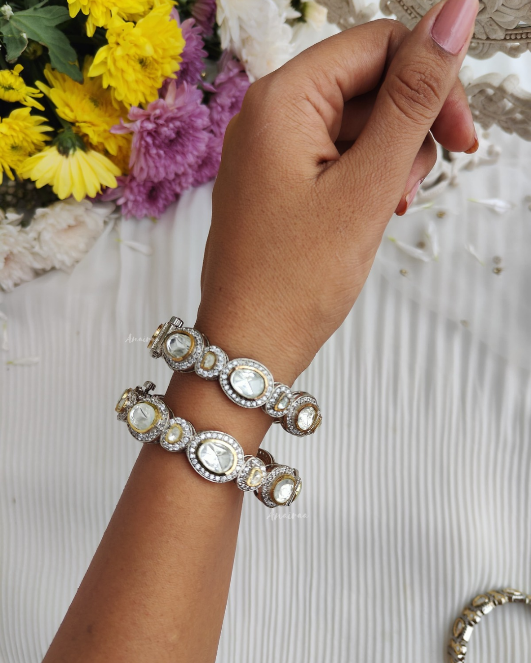Polki openable bangles