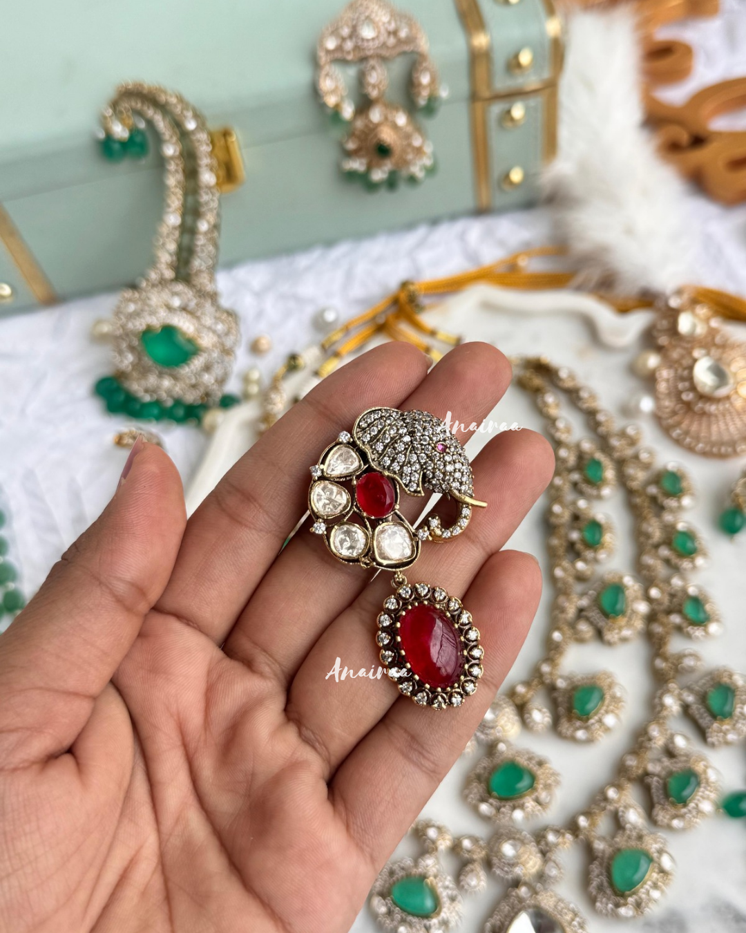 Ruby Polki brooch