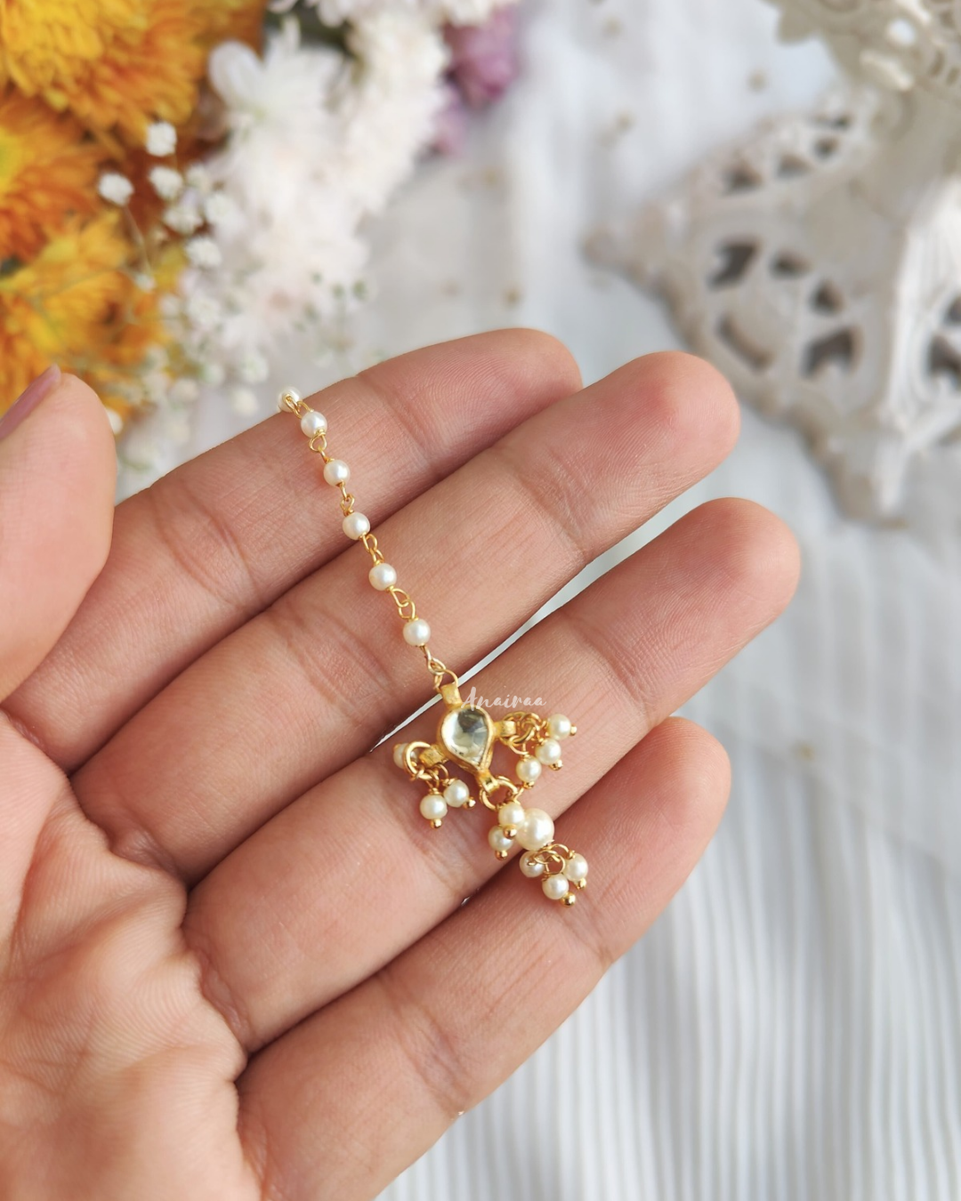 Kundan maangtikka small size for kids