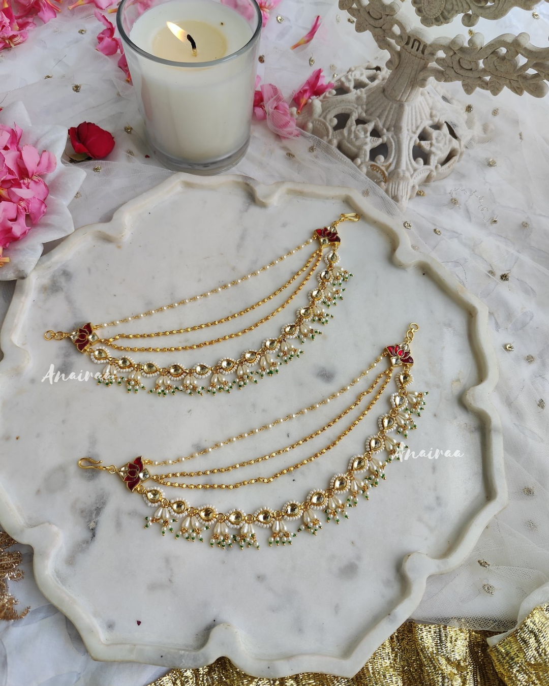 Paachi kundan earchains