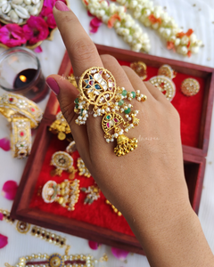 Heritage paachi kundan ring