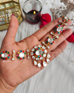 Navratan uncut polki  kundan set