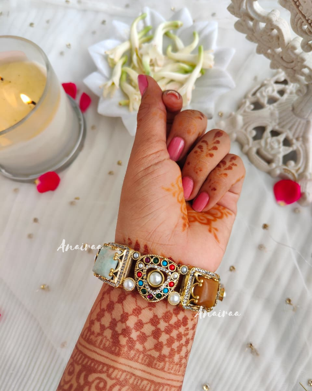 Semi precious victorian bangles(Single pic)