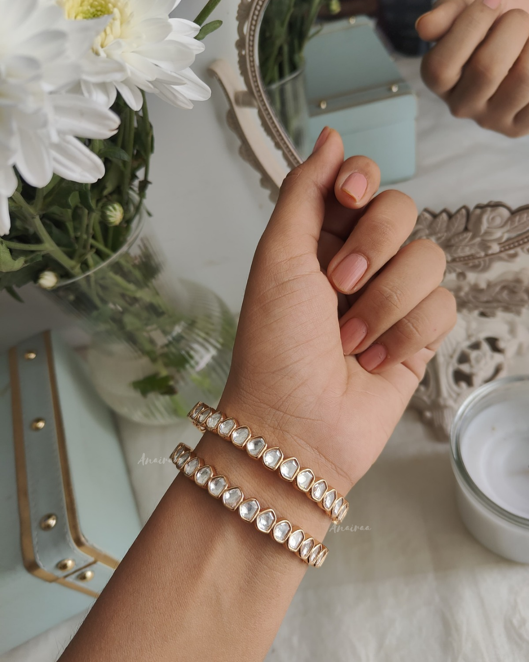 Polki non openable bangles