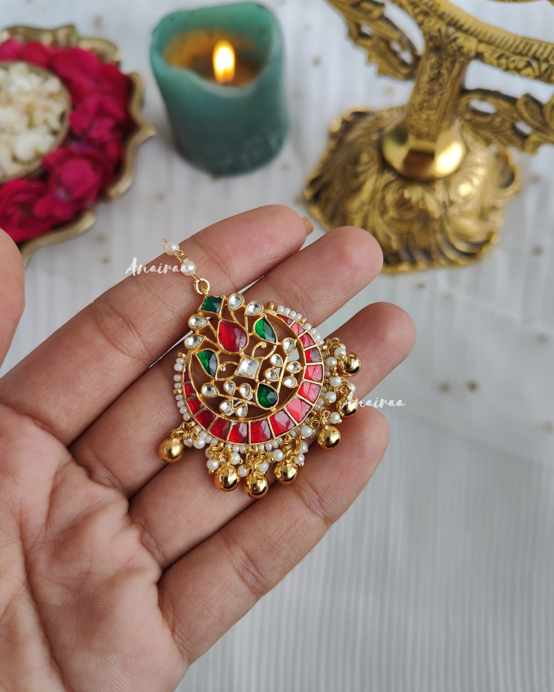 Paachi kundan maangtikka