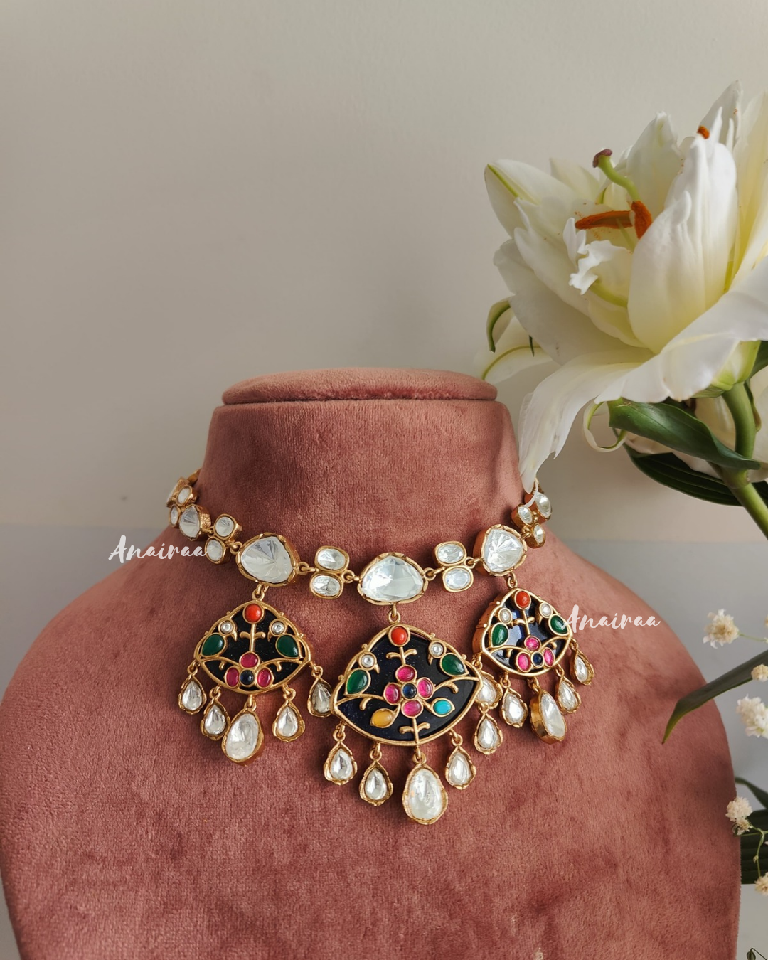 Kadi kundan necklace set