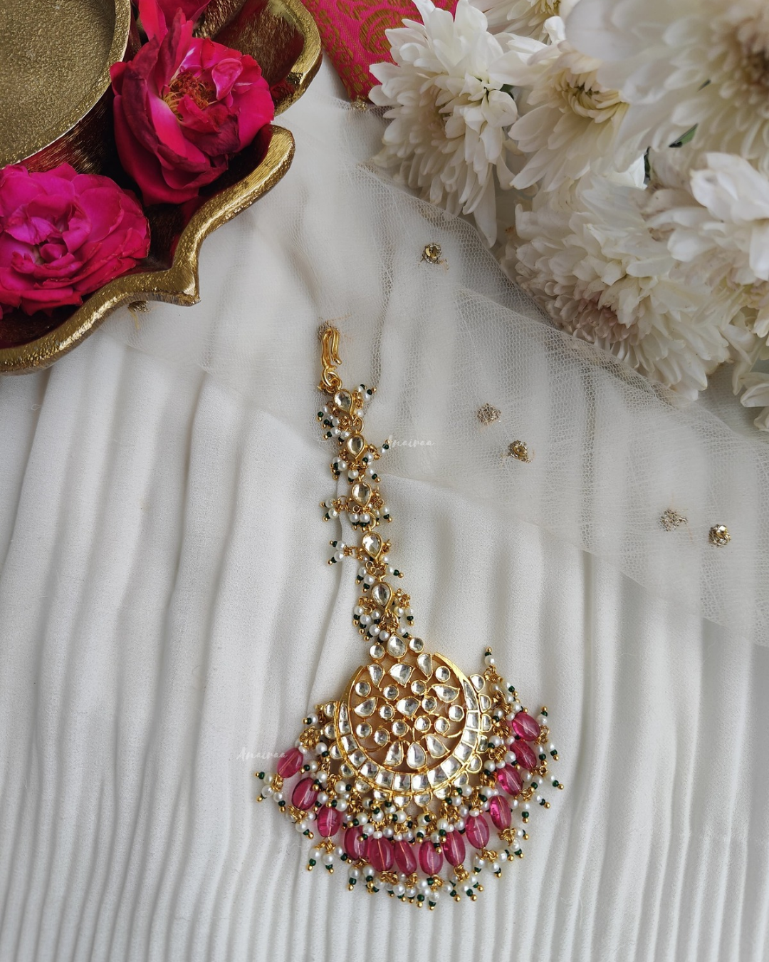 Paachi Kundan maangtikka