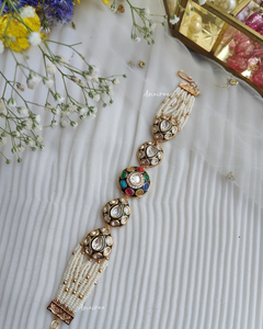 Polki Meena Navratan bracelet