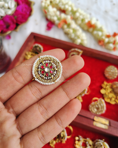 Antique Paachi kundan ring
