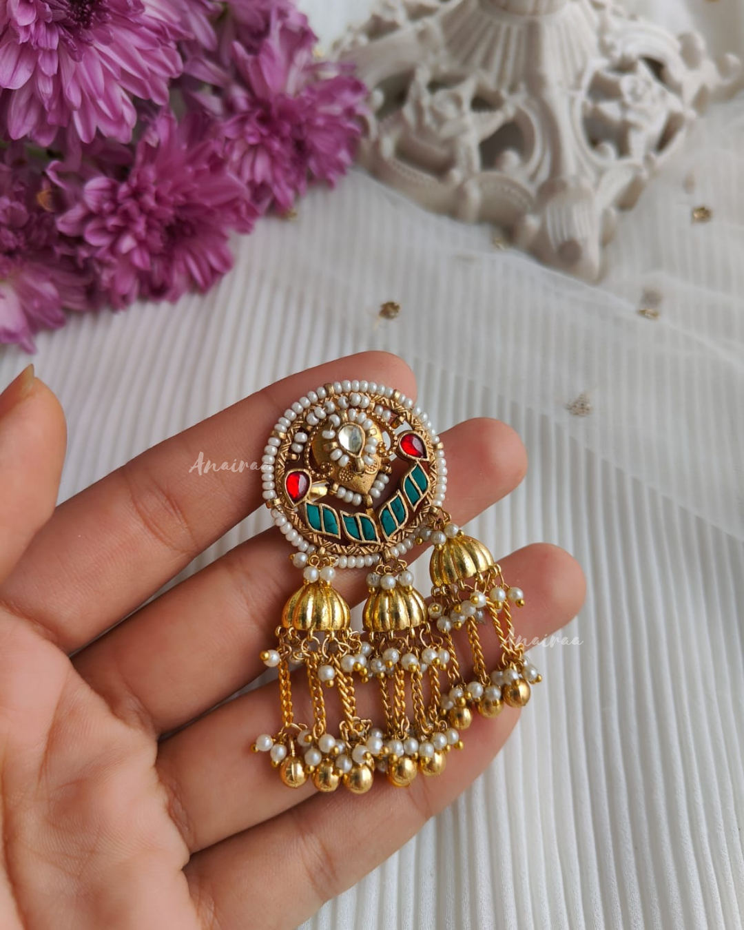 Heritage Paachi kundan ring