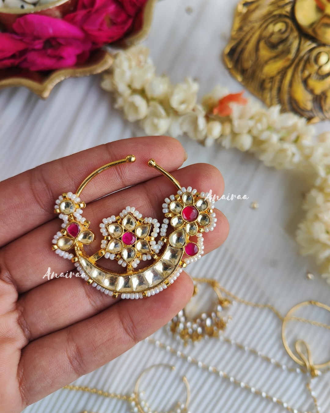 Bridal kundan nath